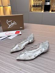 Christian Louboutin Follies Strass Flat Silver - 6