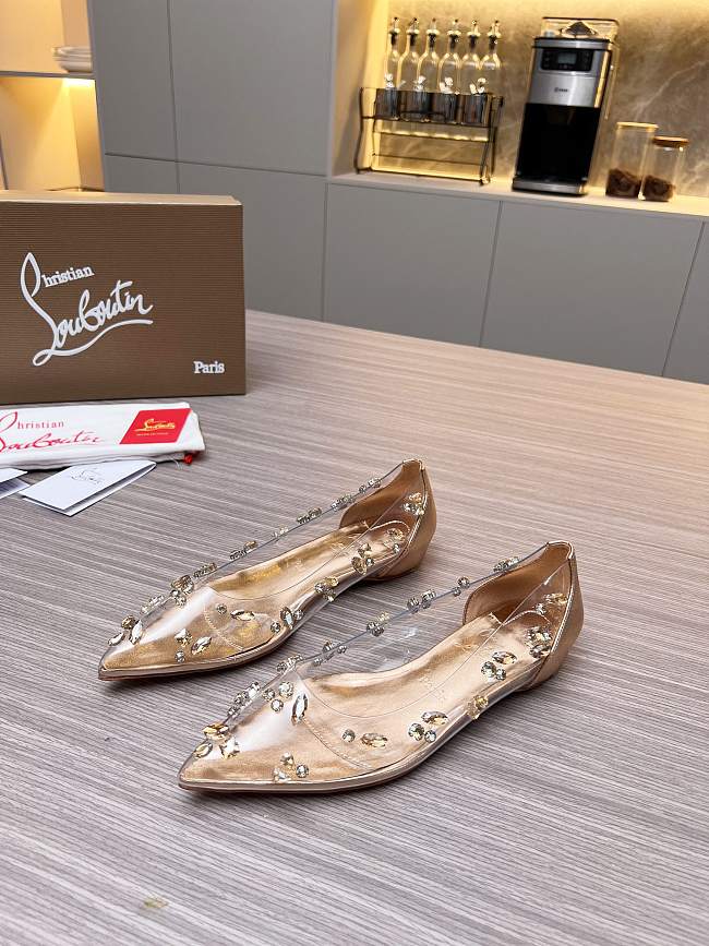 Christian Louboutin Follies Strass Flat Gold - 1