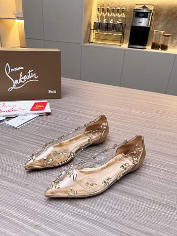 Christian Louboutin Follies Strass Flat Gold
