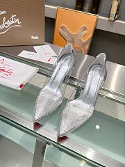 Christian Louboutin Follies Strass Heels Silver 10cm - 4