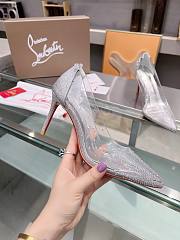 Christian Louboutin Follies Strass Heels Silver 10cm - 3