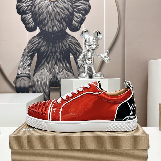 Christian Louboutin Fun Louis Junior Spikes Black Red - 1