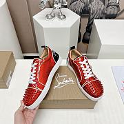 Christian Louboutin Fun Louis Junior Spikes Black Red - 2