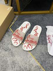 Christian Louboutin Graphic Print Slide White - 1