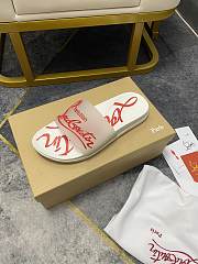 Christian Louboutin Graphic Print Slide White - 5
