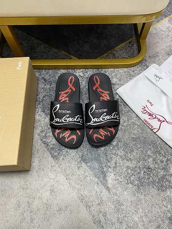 Christian Louboutin Graphic Print Slide Black 