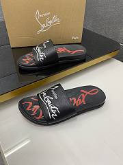Christian Louboutin Graphic Print Slide Black  - 4