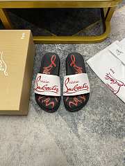 Christian Louboutin Graphic Print Slide Black White - 4