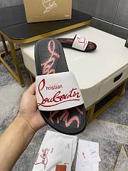 Christian Louboutin Graphic Print Slide Black White - 5