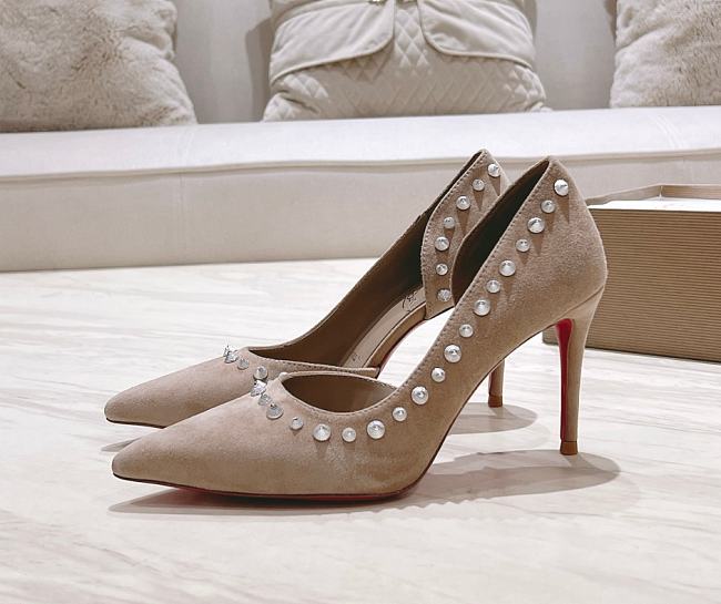 Christian Louboutin Heels C0254 Velvet lrishell 9cm - 1