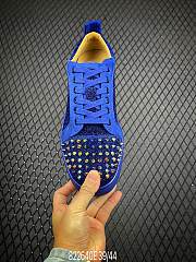 Christian Louboutin Louis Junior Spikes Orlato Flat Blue Glitter - 2