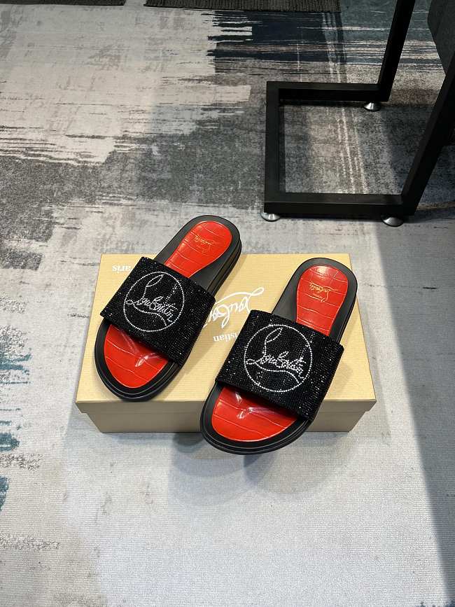 Christian Louboutin Slide Glitter Spikes C5210 - 1