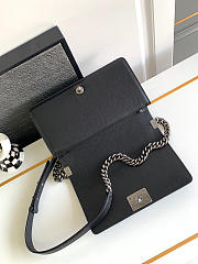 Chanel Boy Handle Logo Black Silver Size 25x8x14CM - 2