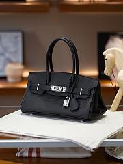 Hermes Birkin 30 Evercolor Palladium Etoupe H3253 Size 30×22×16cm - 5