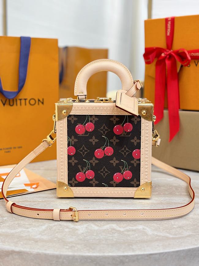 LV x TM MINI SQUARE TRUNK CHERRY M14040 Size 17x8x17cm - 1