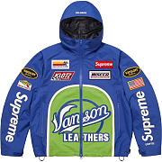 Supreme Vanson Leathers Shell Jacket Royal - 3
