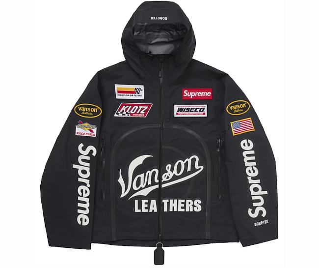 Supreme Vanson Leathers Shell Jacket Black - 1