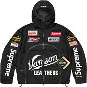Supreme Vanson Leathers Shell Jacket Black - 4