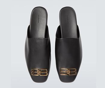 Balenciaga Cosy BB Black Leather Slippers
