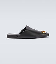 Balenciaga Cosy BB Black Leather Slippers - 4