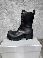 Balenciaga Stomper Leather Boots Black - 1