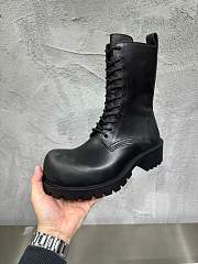 Balenciaga Stomper Leather Boots Black - 6