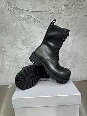 Balenciaga Stomper Leather Boots Black - 2