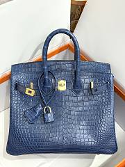 Hermes 25 Alligator Sapphire H66300 Size 25cm - 1
