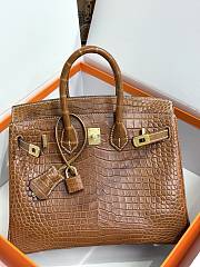Hermes 25 Alligator Sapphire H66301 Size 25cm - 1