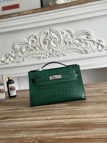 Hermès Kelly Pochette Crocodile HM189 Size 21x12x6cm