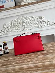 Hermès Kelly Pochette Rouge HM0043 Size 21x12x6cm - 2