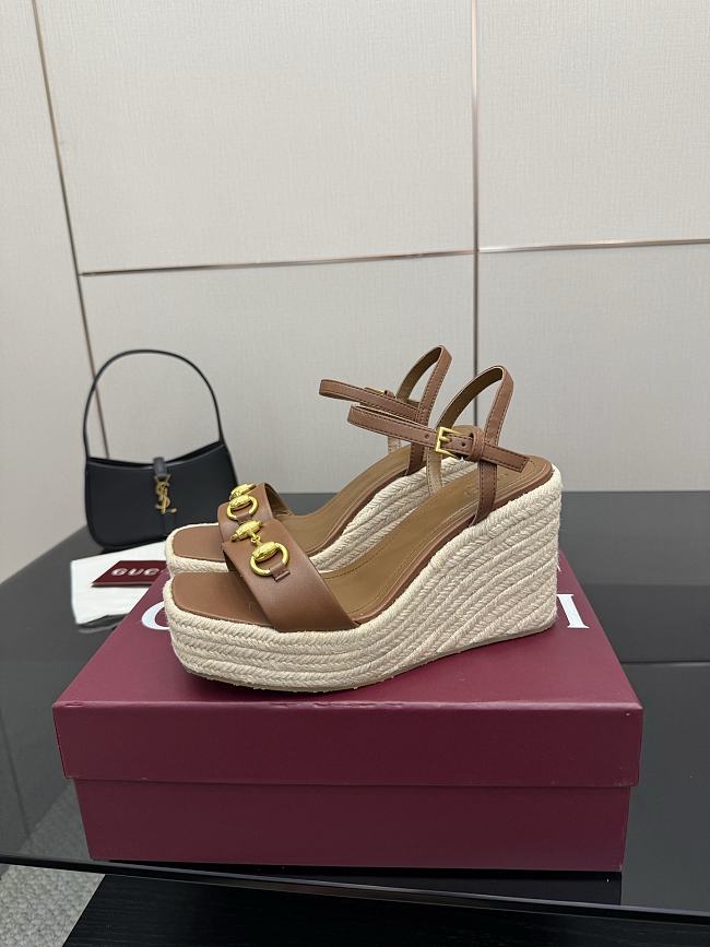 Gucci Hisley Wedge Sandals GG3119 - 1