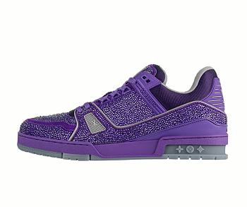 LV Trainer Sneaker Purple Sparkling