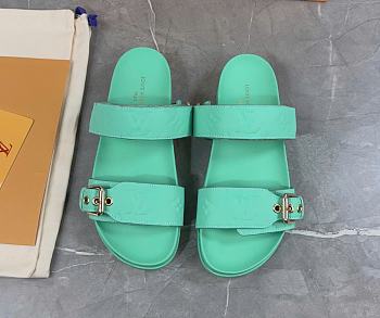 Louis Vuitton Bom Dia Flat Comfort Mule Vert d'eau 1AB38Z