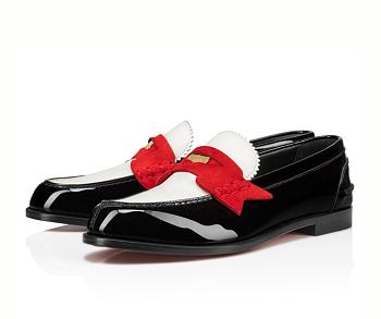  Christian Louboutin Penny Loafers Patent Calf Leather 