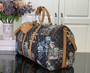 LV Keepall Bandoulière 50 Bag Marine Blue Size 50x29x723cm - 3