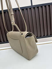 New Release 2026 maxi flapbag , grained calfskin & silver metal_Grey Beige 29x10x18 cm - 6