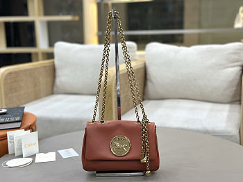 New Release 2026 Chloé Heritage shoulder bag in grained leather 26 x 15.5 x 5 cm