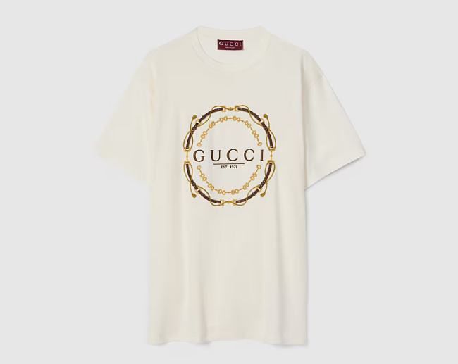 Gucci Cotton jersey T-shirt with print  ‎837959 XJHQY 9750 - 1