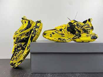 BALENCIAGA MEN'S TRACK GRAFFITI SNEAKER IN YELLOW 542023W3RRA7810