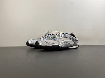 Balenciaga Men's Radar Gradient Lines Sneaker in White/grey/silver/black/blue 865703 WSTGL 9114