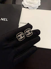 Chanel CC Logo Amphibole Earrings Black/Champagne Gold/Crystal lABH451 - 1